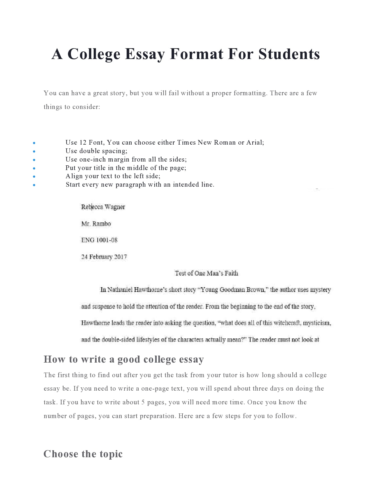 What to Write in a College Essay